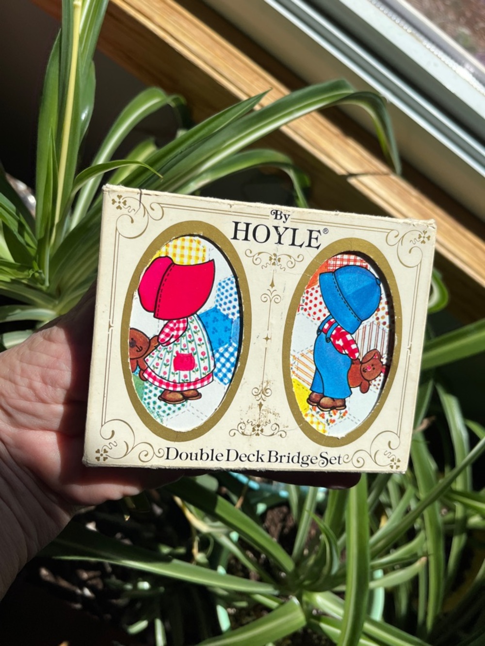HOYLE Double Deck Bridge Set SUNBONNET SUE & SAM Vtg 1984 #3451
